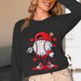 Cute Game Day Baseball Ice Cream Drip Valentine Love XOXO Unisex Long Sleeve T-Shirt