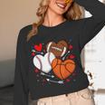 Cute Heart Baseball Basketball Football Valentine Boy Men Unisex Long Sleeve T-Shirt Cute Heart Baseball Basketball Football Valentine Boy Men Unisex Long Sleeve T-Shirt