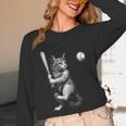 Cute Kitten Playing Baseball Hitter Bat Cool Baseball Cat Unisex Long Sleeve T-Shirt Cute Kitten Playing Baseball Hitter Bat Cool Baseball Cat Unisex Long Sleeve T-Shirt