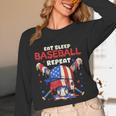 Eat Sleep Baseball Repeat Ice Cream Drip Crossed Bats Unisex Long Sleeve T-Shirt Eat Sleep Baseball Repeat Ice Cream Drip Crossed Bats Unisex Long Sleeve T-Shirt