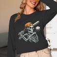 Halloween Boys Batting Skeleton Baseball Unisex Long Sleeve T-Shirt