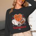 Happy Valentine’s Basketball Football Valentine Baseball Unisex Long Sleeve T-Shirt