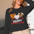 Happy Valentine’s Day Basketball Football Baseball Hearts Unisex Long Sleeve T-Shirt