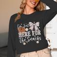 I'm Just Here For The Snacks Baseball Coquette Game Day Girl Unisex Long Sleeve T-Shirt I'm Just Here For The Snacks Baseball Coquette Game Day Girl Unisex Long Sleeve T-Shirt