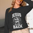 Jesus Has My Back Baseball Faith Motivation Tee Christian Unisex Long Sleeve T-Shirt Jesus Has My Back Baseball Faith Motivation Tee Christian Unisex Long Sleeve T-Shirt