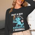 Just A Boy Who Loves Axolotls & Baseball Unisex Long Sleeve T-Shirt