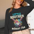 Little Brother Biggest Fan Baseball Cream Drip Crossed Bats Unisex Long Sleeve T-Shirt
