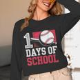 Retro 100 Days Of School Baseball Teacher Student 100 Days Unisex Long Sleeve T-Shirt