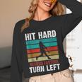 Retro Hit Hard Run Fast Turn Left Baseball Lover Unisex Long Sleeve T-Shirt