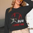 Run Steal I Dare You Humor Baseball Catcher Vintage Unisex Long Sleeve T-Shirt Run Steal I Dare You Humor Baseball Catcher Vintage Unisex Long Sleeve T-Shirt