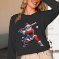 Santa Playing Baseball Men Boys Christmas Baseball Player Unisex Long Sleeve T-Shirt