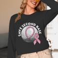 Save 2nd Base Breast Cancer Awareness Pink Ribbon Baseball Unisex Long Sleeve T-Shirt Save 2nd Base Breast Cancer Awareness Pink Ribbon Baseball Unisex Long Sleeve T-Shirt