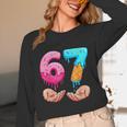 Six Seven 6-7 Baseball Ice Cream Drip 67 Meme Hands Unisex Long Sleeve T-Shirt Six Seven 6-7 Baseball Ice Cream Drip 67 Meme Hands Unisex Long Sleeve T-Shirt
