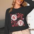 Six Seven Baseball Lover Sports Red Heart Bow Valentine Girl Unisex Long Sleeve T-Shirt Six Seven Baseball Lover Sports Red Heart Bow Valentine Girl Unisex Long Sleeve T-Shirt