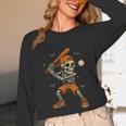 Skeleton Baseball Player Costume Halloween Men Boys Unisex Long Sleeve T-Shirt