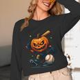 Spooky Halloween Scary Pumpkin Baseball Player Witchy Vibes Unisex Long Sleeve T-Shirt Spooky Halloween Scary Pumpkin Baseball Player Witchy Vibes Unisex Long Sleeve T-Shirt