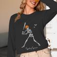 Spooky Season Skeleton Baseball Player Halloween Batter Unisex Long Sleeve T-Shirt Spooky Season Skeleton Baseball Player Halloween Batter Unisex Long Sleeve T-Shirt