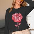 Sporty Rose Graphic With Baseball And Rugby Ball Petals Unisex Long Sleeve T-Shirt