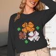 St Patricks Day Shamrock Basketball Baseball Men Boys Kids Unisex Long Sleeve T-Shirt