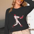 Valentines Day Baseball Batter Silhouette Heart For Men Boys Unisex Long Sleeve T-Shirt