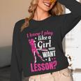 Women's Play Like A Girl Softball Baseball Girls Unisex Long Sleeve T-Shirt
