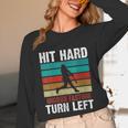 Women's Retro Hit Hard Run Fast Turn Left Baseball Lover Unisex Long Sleeve T-Shirt Women's Retro Hit Hard Run Fast Turn Left Baseball Lover Unisex Long Sleeve T-Shirt