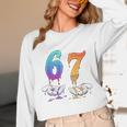 67 Meme Baseball Kids Girls Humor Number 6 7 Unisex Long Sleeve T-Shirt