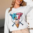 Baseball Ice Cream Drip 67 Six Seven Gen Alpha Slang Meme Unisex Long Sleeve T-Shirt Baseball Ice Cream Drip 67 Six Seven Gen Alpha Slang Meme Unisex Long Sleeve T-Shirt