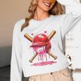Boys Valentine Day Baseball Helmet Drip Ice-Cream Youth Kids Unisex Long Sleeve T-Shirt