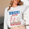 Bruh It's My 2nd Birthday Boy Baseball Themed Party Unisex Long Sleeve T-Shirt
