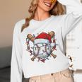 Christmas Baseball Santa Hat For Baseball Players Fans Unisex Long Sleeve T-Shirt