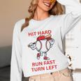 Hit Hard Run Fast Turn Left Baseball Player Premium Tri-Blend Unisex Long Sleeve T-Shirt