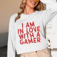 I Am In Love With A Gamer Cute Valentines Day Gamer Couple Raglan Baseball Tee Unisex Long Sleeve T-Shirt
