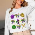 Mardi Gras Baseball Coquette Bow Fat Tuesday Parade Girls Unisex Long Sleeve T-Shirt Mardi Gras Baseball Coquette Bow Fat Tuesday Parade Girls Unisex Long Sleeve T-Shirt