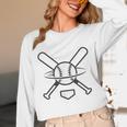Minimalist Baseball Clean Sports Graphic Tee For Fan Players Unisex Long Sleeve T-Shirt