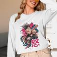 Punk Girl With Anger Kanji And Baseball Bat Unisex Long Sleeve T-Shirt