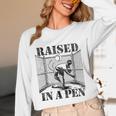 Raised In a Pen Baseball Pitcher Saying Bullpen Unisex Long Sleeve T-Shirt Raised In a Pen Baseball Pitcher Saying Bullpen Unisex Long Sleeve T-Shirt