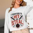 I Teach Kids To Hit And Steal Baseball Softball Coach Premium Tri-Blend Unisex Long Sleeve T-Shirt I Teach Kids To Hit And Steal Baseball Softball Coach Premium Tri-Blend Unisex Long Sleeve T-Shirt