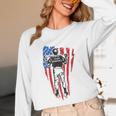 US Flag Baseball Player Batter Sport Lover Team Coach Family Unisex Long Sleeve T-Shirt