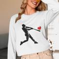 Valentines Day Baseball Batter Silhouette Heart Men Boys Kid Unisex Long Sleeve T-Shirt Valentines Day Baseball Batter Silhouette Heart Men Boys Kid Unisex Long Sleeve T-Shirt