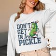 Youth Baseball Catcher Humor Don’t Get In A Pickle Unisex Long Sleeve T-Shirt