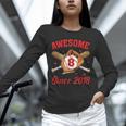 8 Year Old Boys Awesome Since 2018 Baseball Birthday Unisex Long Sleeve T-Shirt