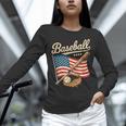 American Flag Baseball Player Bat Fan Catcher Pitcher USA Unisex Long Sleeve T-Shirt American Flag Baseball Player Bat Fan Catcher Pitcher USA Unisex Long Sleeve T-Shirt