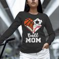 Ball Mom Heart Soccer Basketball Baseball Football Mom Unisex Long Sleeve T-Shirt
