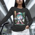 Baseball Character Cartoon Batter Drip Style Women Men Unisex Long Sleeve T-Shirt Baseball Character Cartoon Batter Drip Style Women Men Unisex Long Sleeve T-Shirt