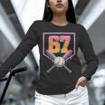 Baseball Drip Number 67 Fun Six Seven 6 7 Meme Unisex Long Sleeve T-Shirt