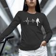 Baseball Heartbeat Pitcher Position Simple Line Art Unisex Long Sleeve T-Shirt