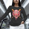 Baseball Pink Camo Ice Cream Youth Boys Girls Unisex Long Sleeve T-Shirt