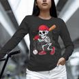Baseball Skeleton Halloween Playing Unisex Long Sleeve T-Shirt Baseball Skeleton Halloween Playing Unisex Long Sleeve T-Shirt