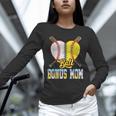 Bonus Mom Of Both Half Baseball Softball Ice Cream Drip Unisex Long Sleeve T-Shirt